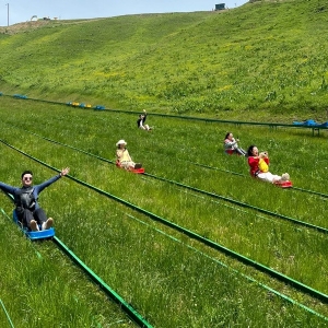 Track grass sliding